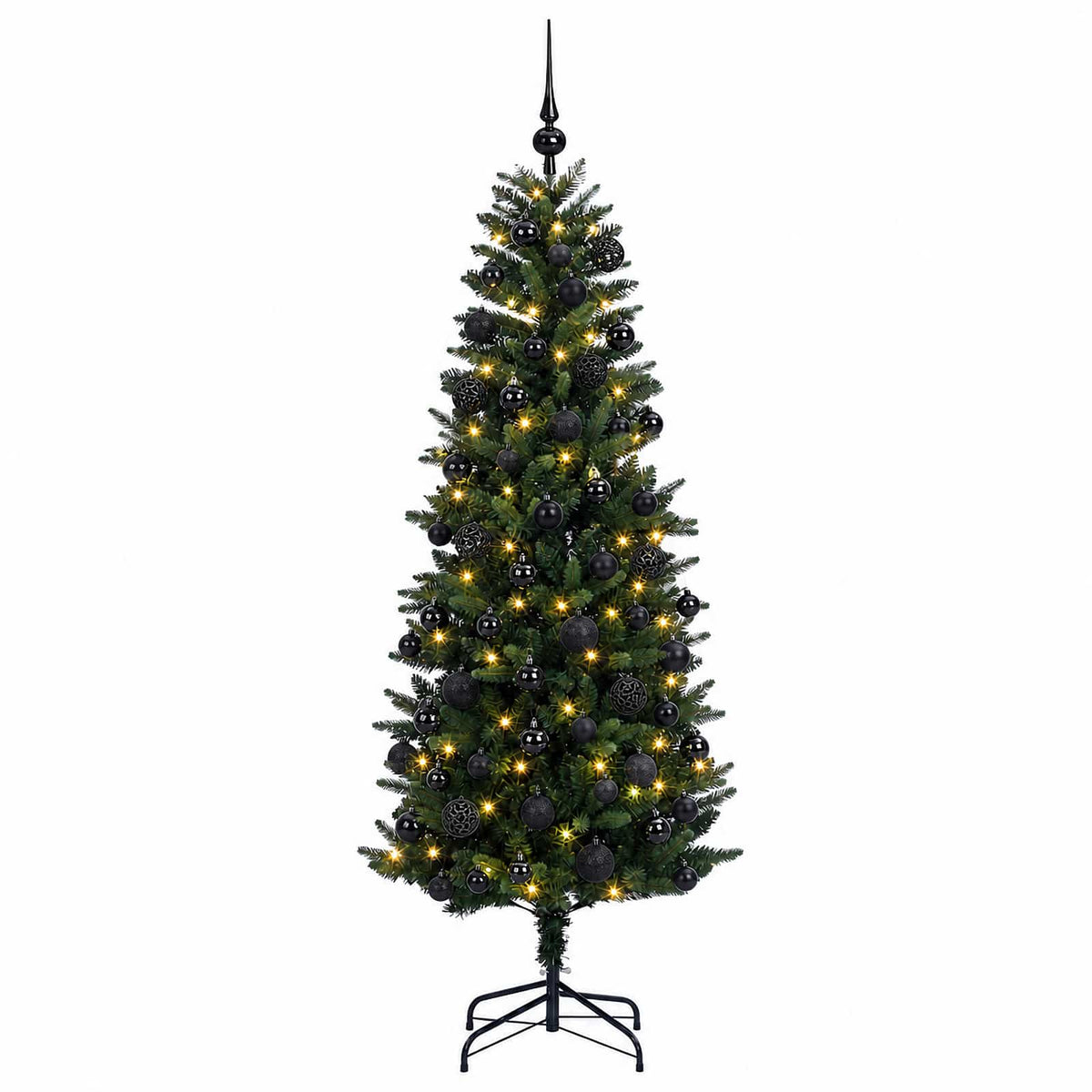 Umjetno božićno drvce s kuglicama 210 cm 300 LED lampica