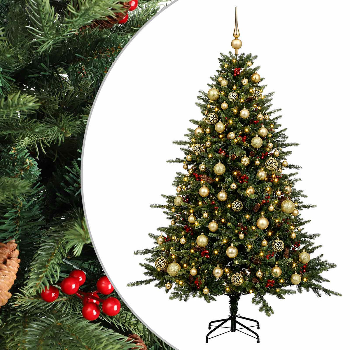 Umjetno božićno drvce s kuglicom 210 cm 300 LED lampica