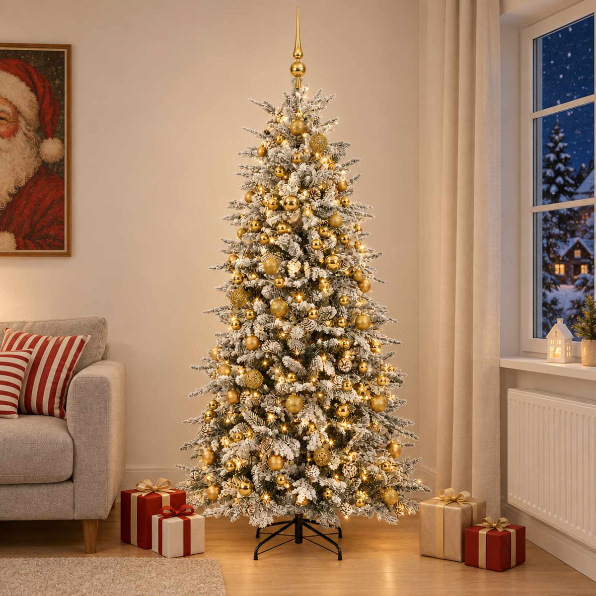 Umjetno božićno drvce s kuglicom 240 cm 300 LED lampica