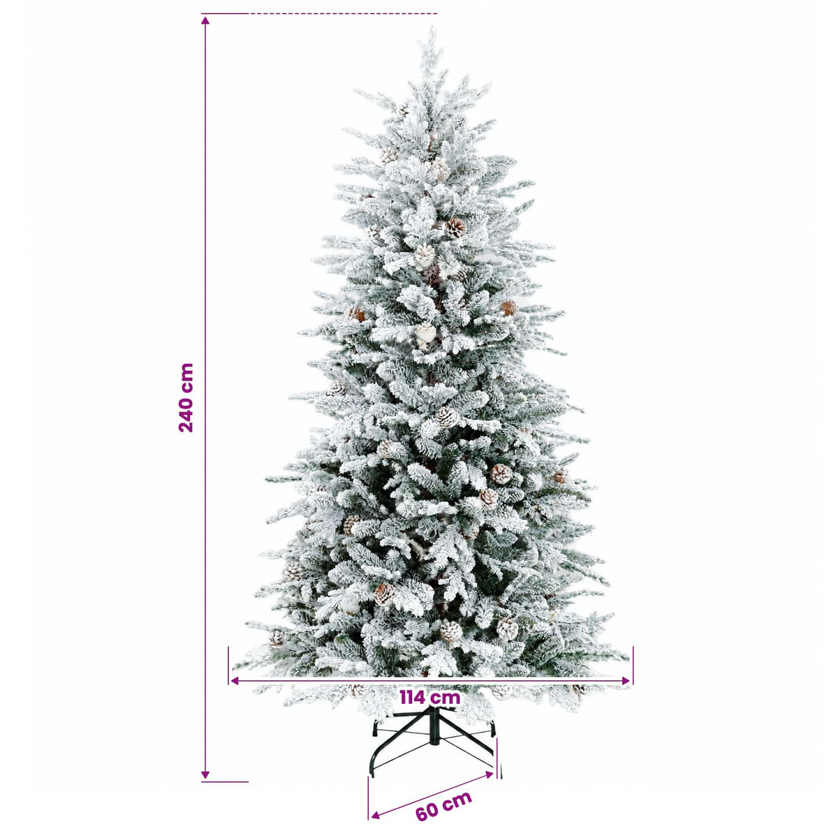 Umjetno božićno drvce s kuglicom 240 cm 300 LED lampica