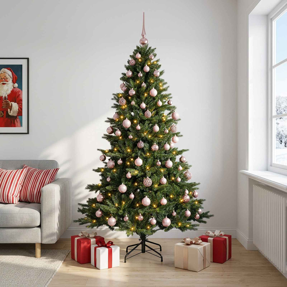 Umjetno božićno drvce s kuglicom 180 cm 300 LED lampica
