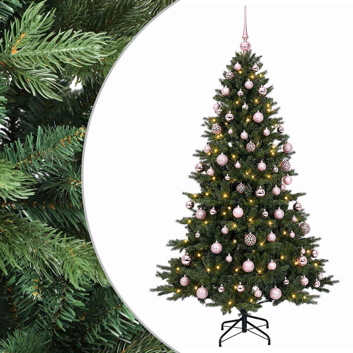 Umjetno božićno drvce s kuglicom 210 cm 300 LED lampica