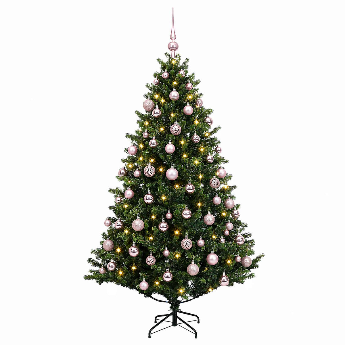 Umjetno božićno drvce s kuglicama 240 cm 300 LED lampica