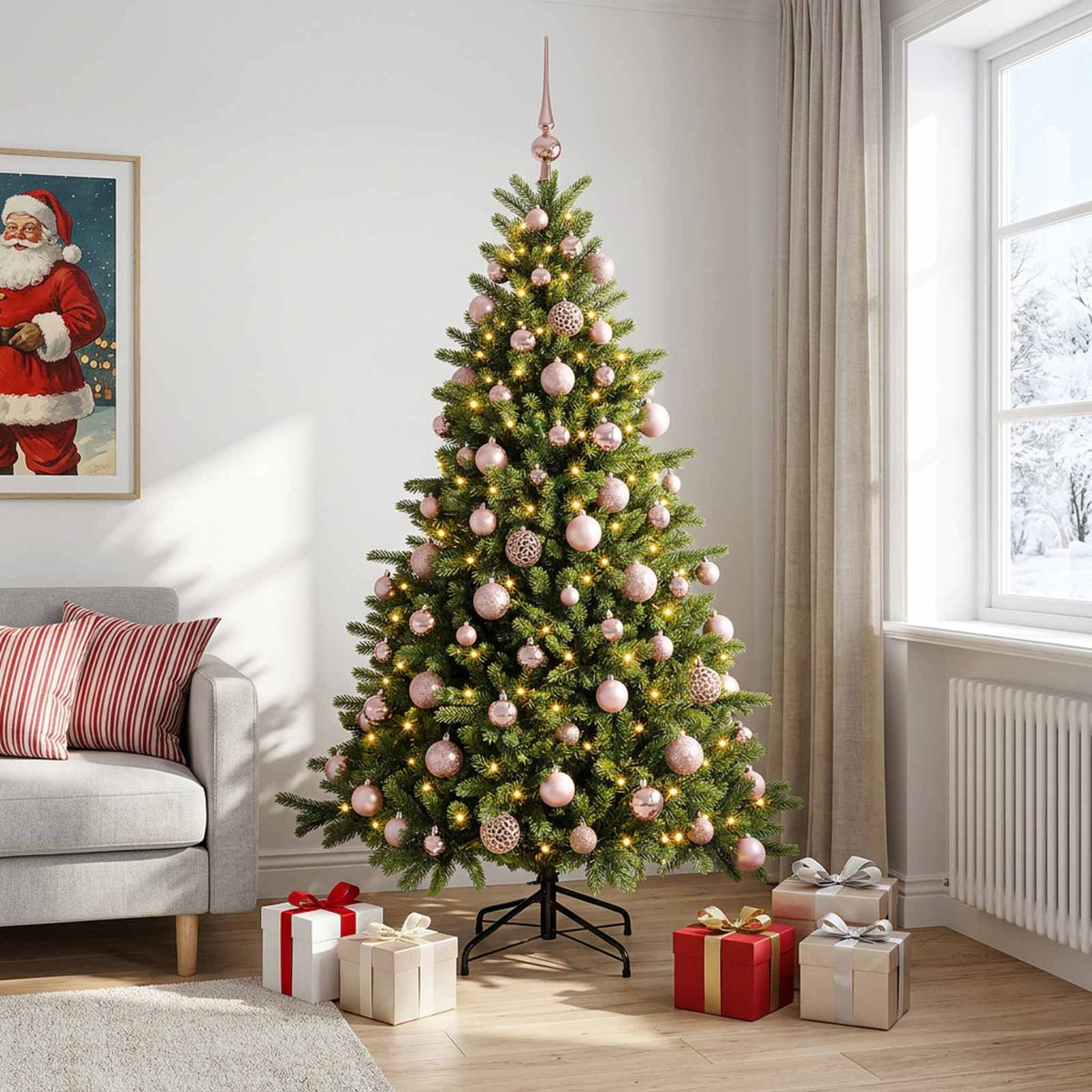 Umjetno božićno drvce s kuglicom 180 cm 300 LED lampica