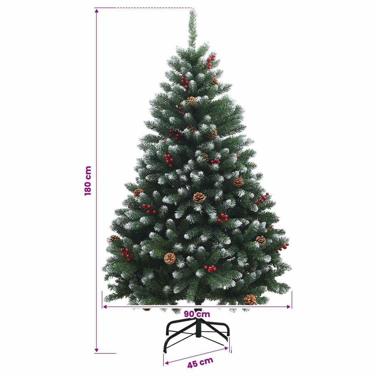 Umjetno božićno drvce zeleno s kuglicom 180 cm 300 LED lampica