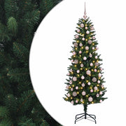Umjetno božićno drvce s kuglicama 210 cm 300 LED lampica