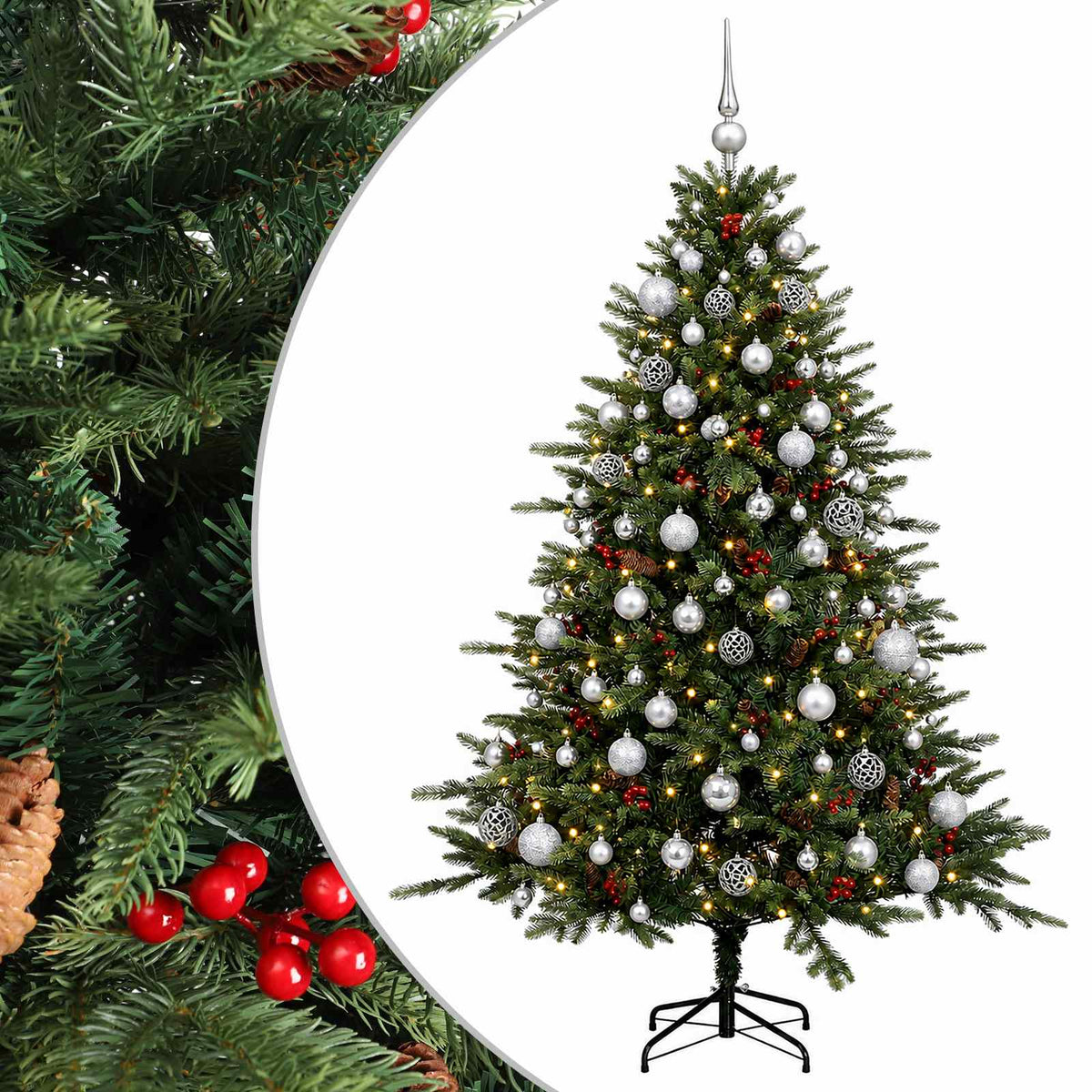 Umjetno božićno drvce s kuglicom 180 cm 300 LED lampica