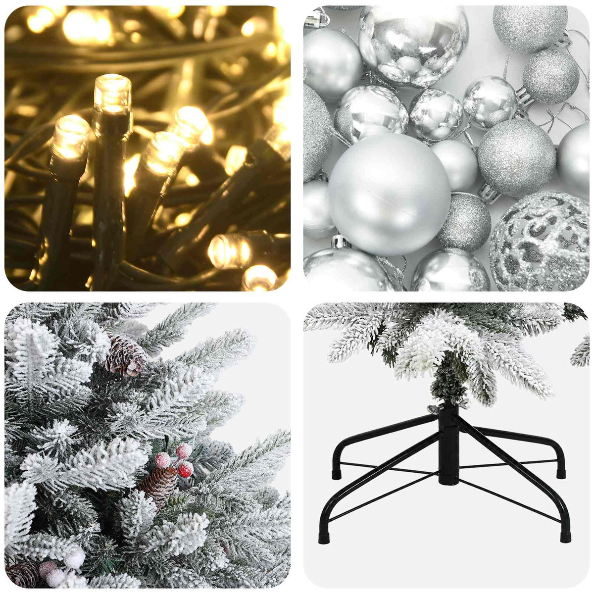 Umjetno božićno drvce s kuglicom 210 cm 300 LED lampica