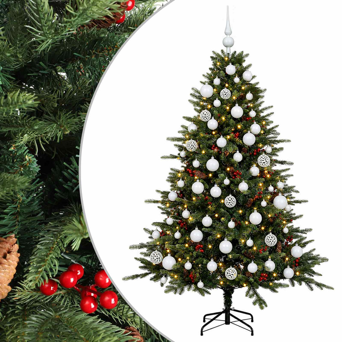 Umjetno božićno drvce s kuglicom 240 cm 300 LED lampica