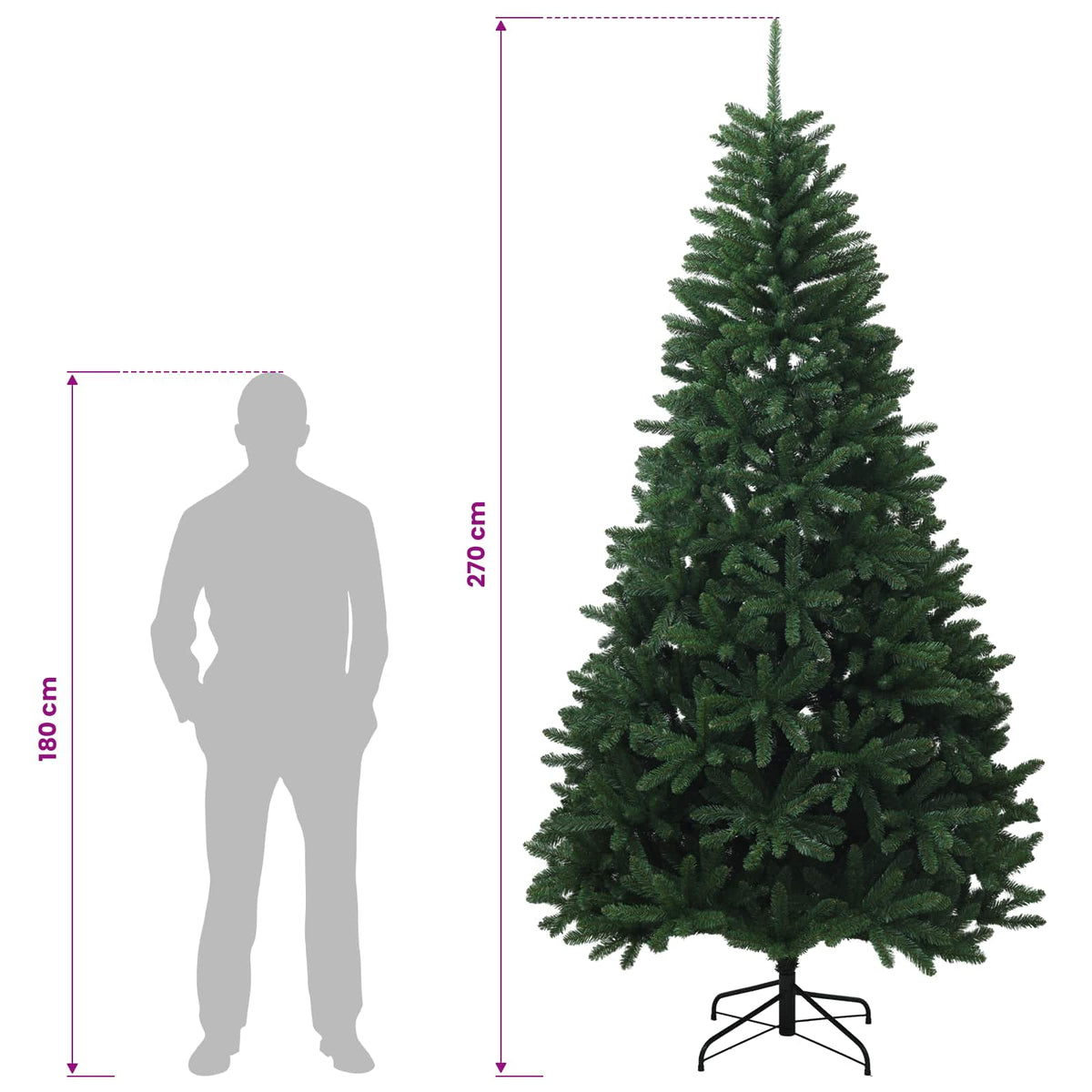 Umjetno božićno drvce s nogom 270 cm 600 LED lampica