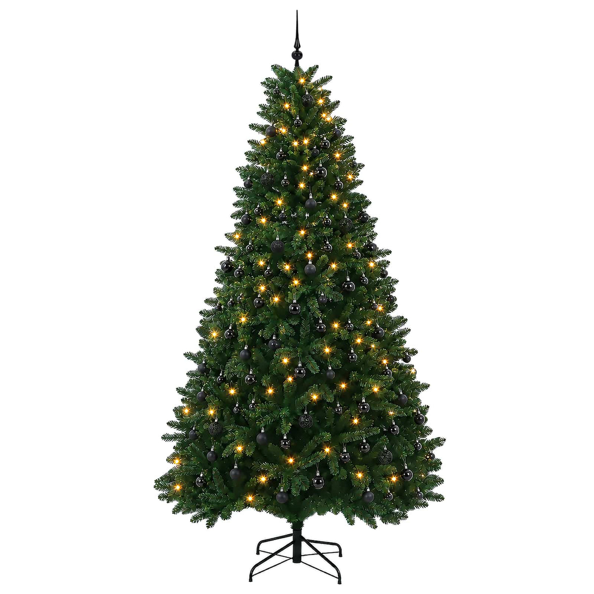 Umjetno božićno drvce srednje zeleno s kuglicama 270 cm