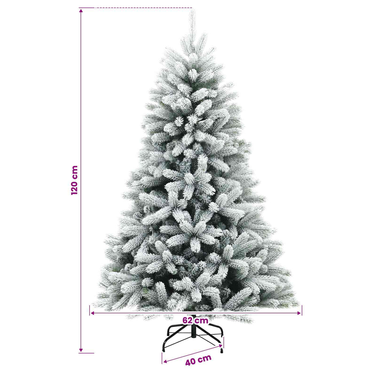 Umjetno božićno drvce s nogom 120 cm PVC i metal