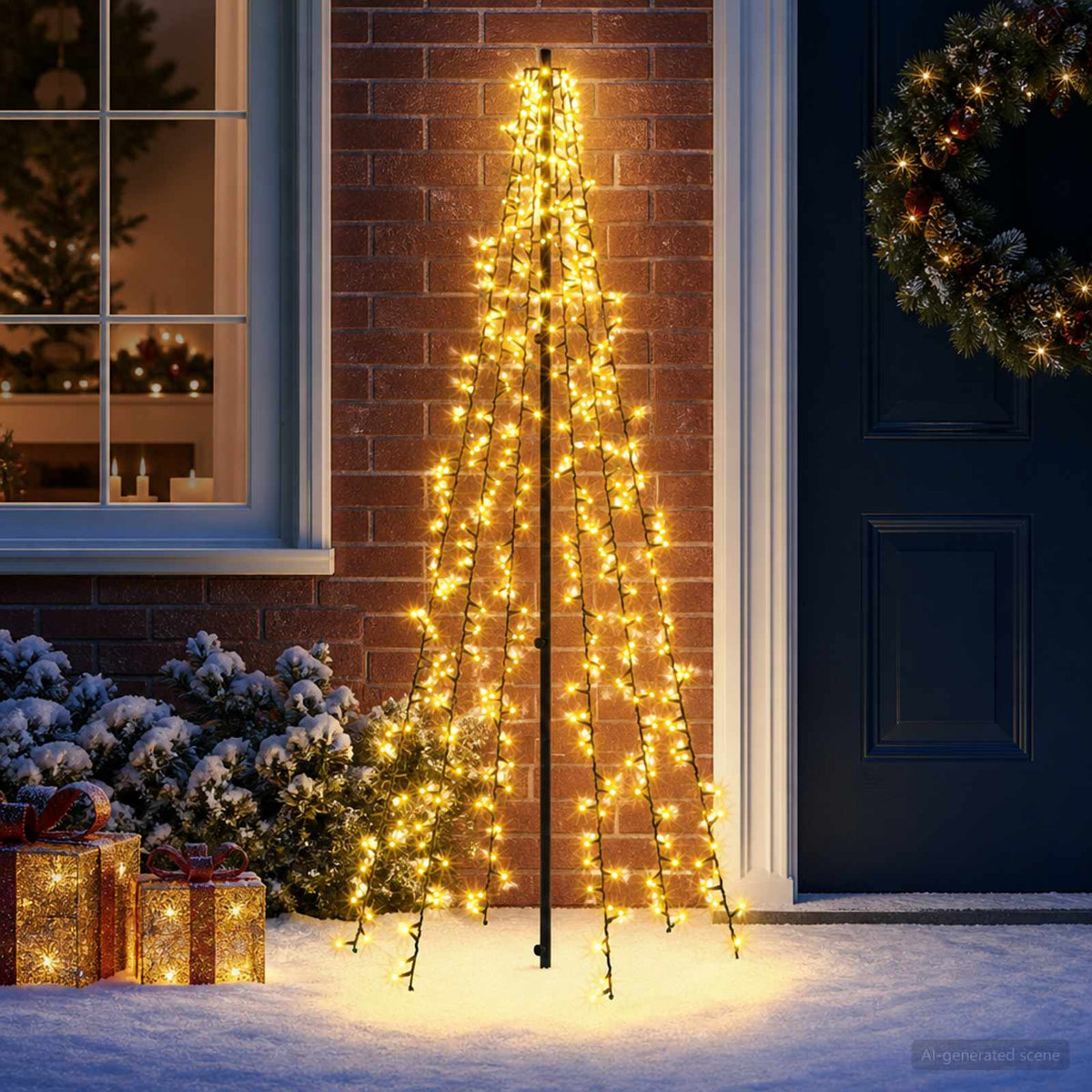 LED božićno drvce 165 cm 540 LED lampica Topla bijela Čelik