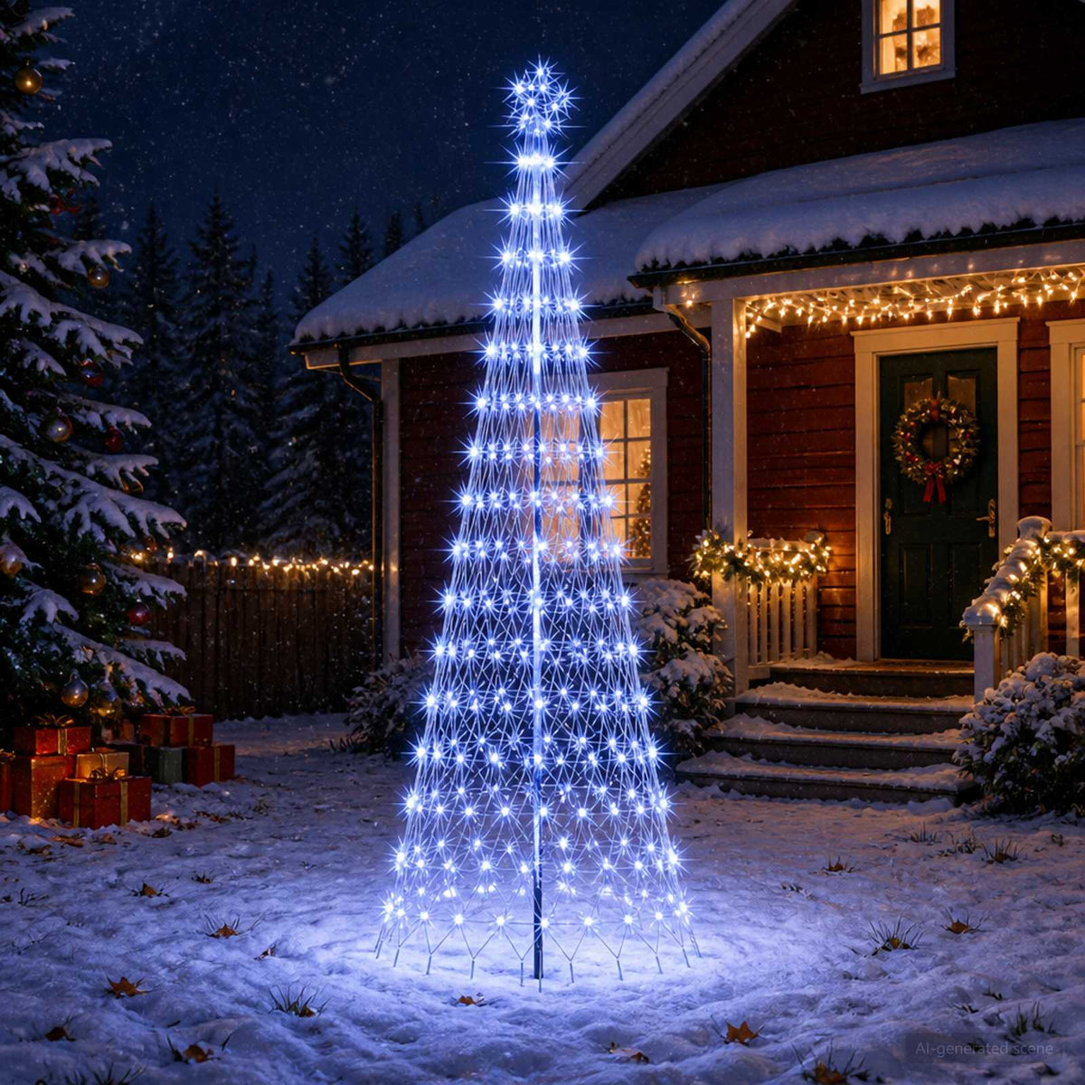 LED božićno drvce 300 cm 350 LED lampica Plava Željezo Crna