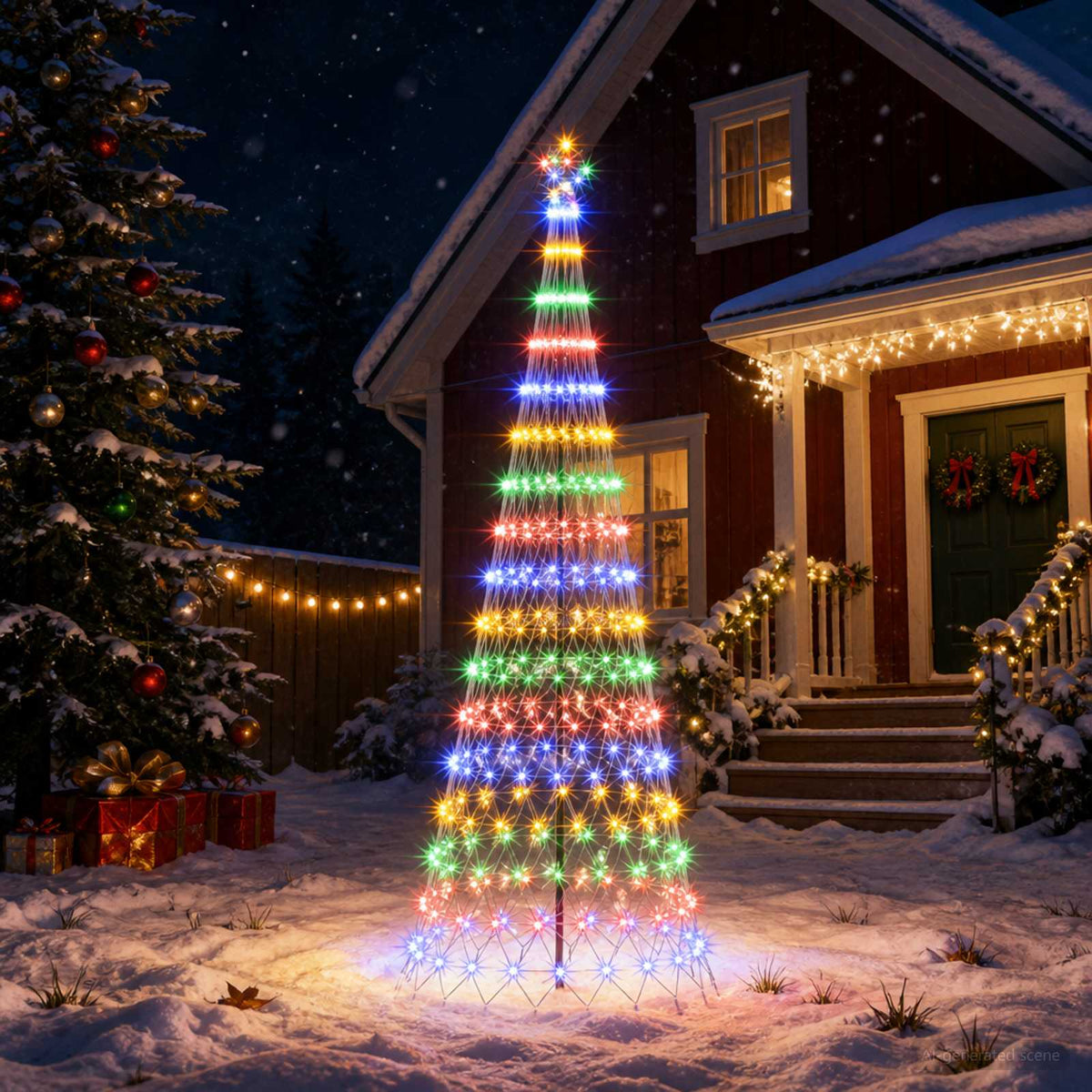 LED božićno drvce 300 cm 350 LED lampica Višebojno Željezo Crna