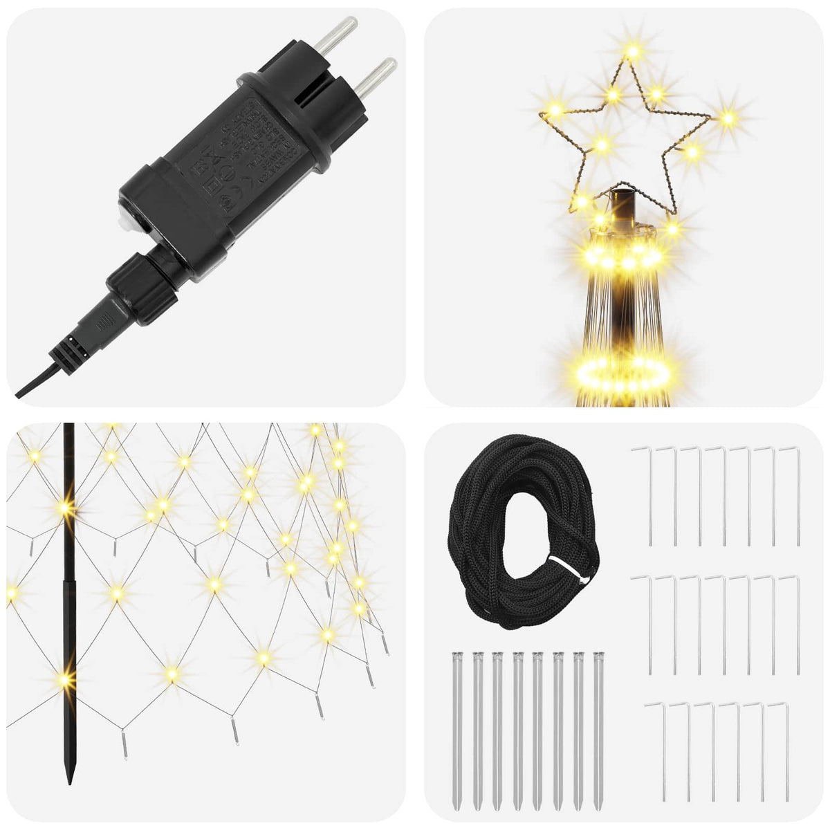 LED božićno drvce 500 cm 550 LED lampica Topla bijela Željezo