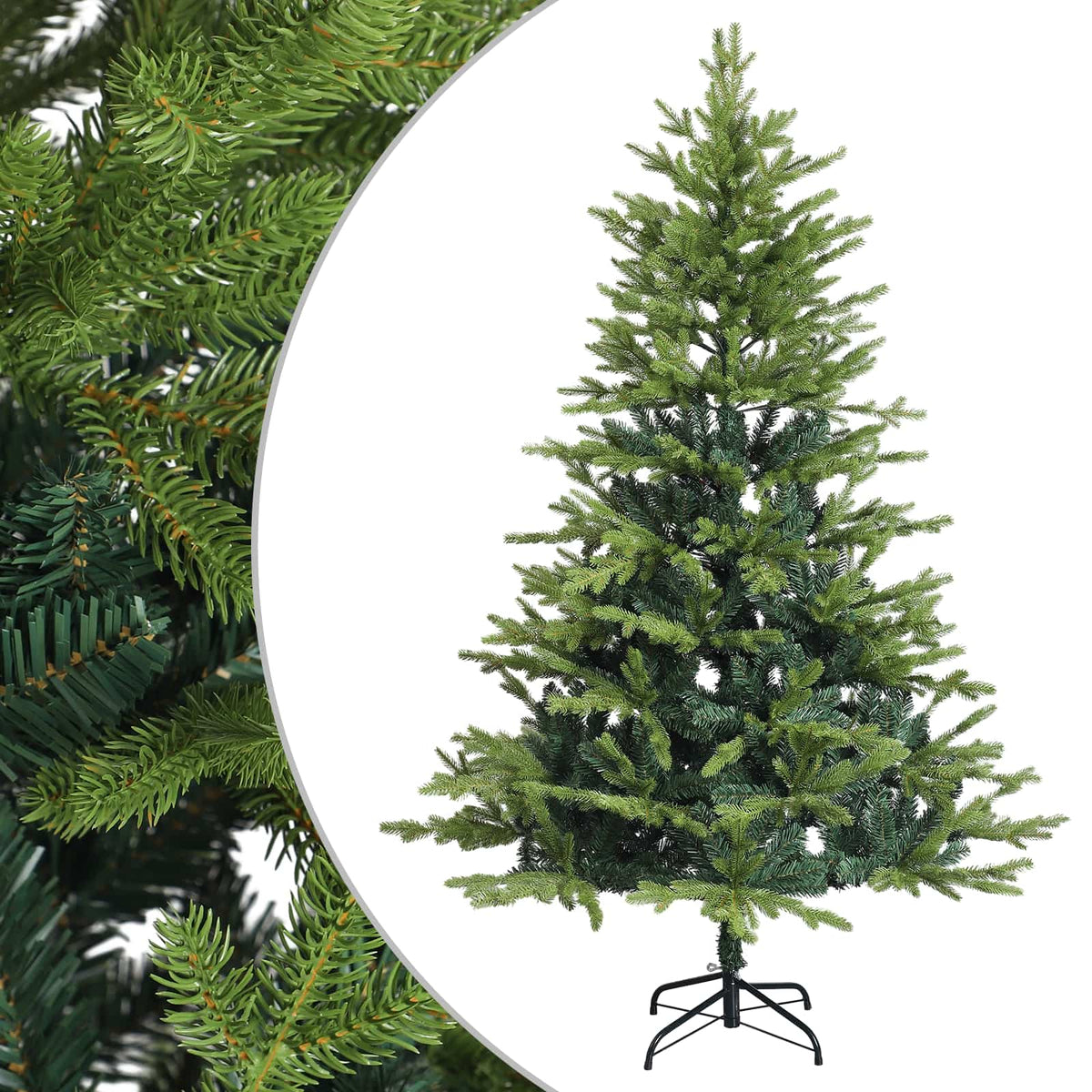 Umjetno božićno drvce s nogom 120 cm PVC i metal Zelena