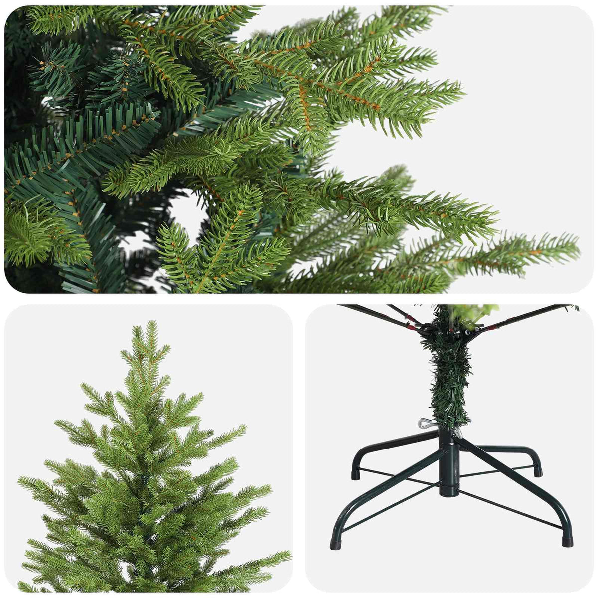 Umjetno božićno drvce s nogom 180 cm PVC i metal Zelena