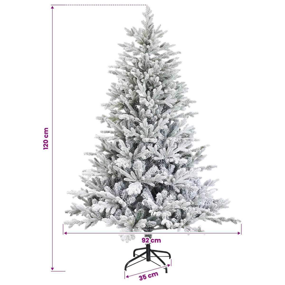 Umjetno božićno drvce s nogom 120 cm PVC i metal