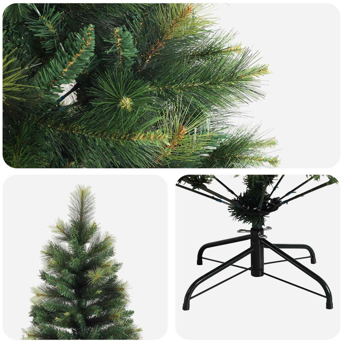 Umjetno božićno drvce s nogom 120 cm PVC i metal Zelena