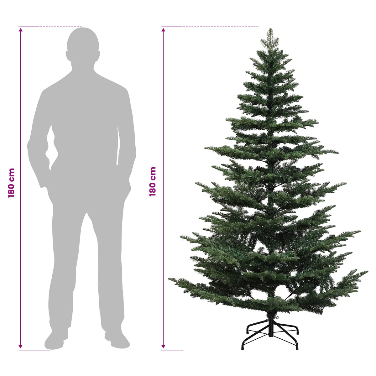 Umjetno božićno drvce s nogom 180 cm PE i PVC Zelena
