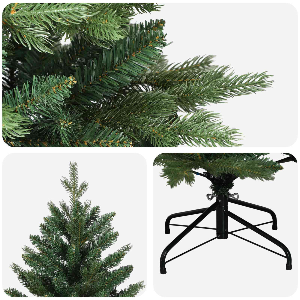 Umjetno božićno drvce s nogom 120 cm PVC i metal Zelena