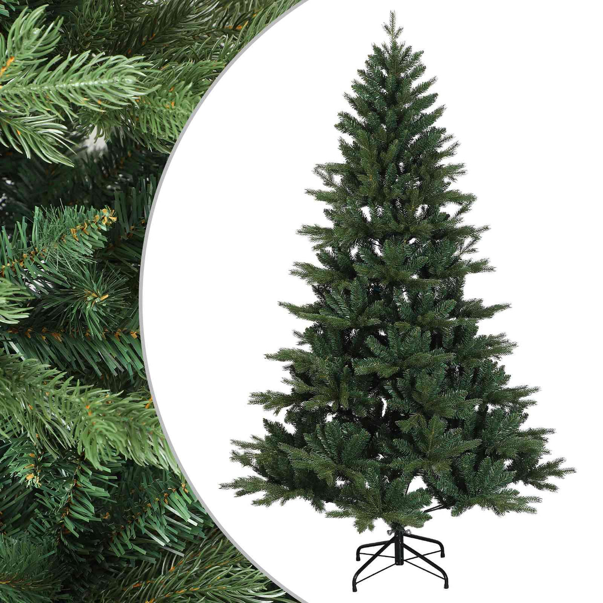 Umjetno božićno drvce s nogom 180 cm PVC i metal Zelena