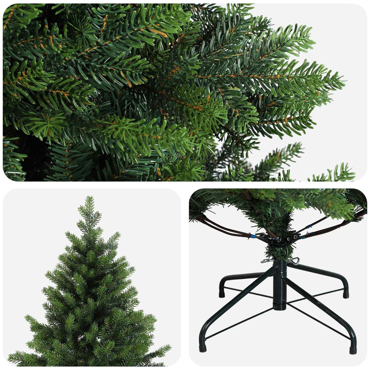 Umjetno božićno drvce s nogom 120 cm PVC i metal Zelena