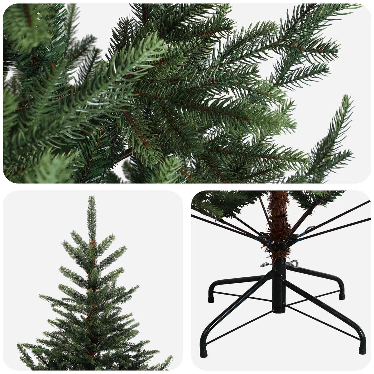 Umjetno božićno drvce s nogom 180 cm PVC i metal Zelena