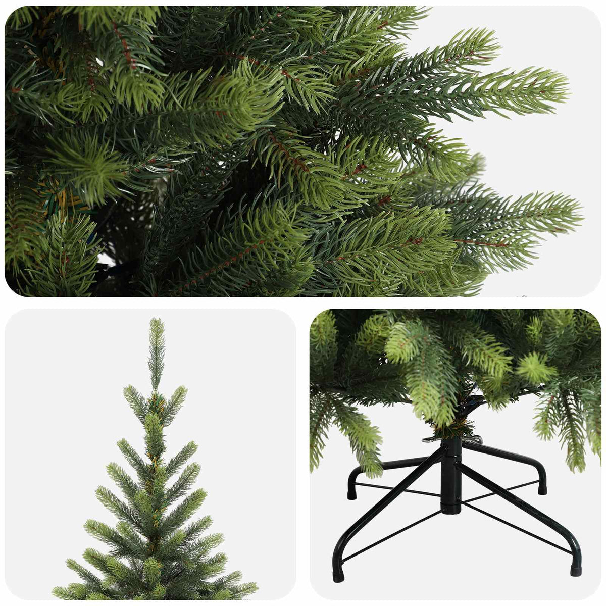 Umjetno božićno drvce s nogom 180 cm PVC i metal Zelena