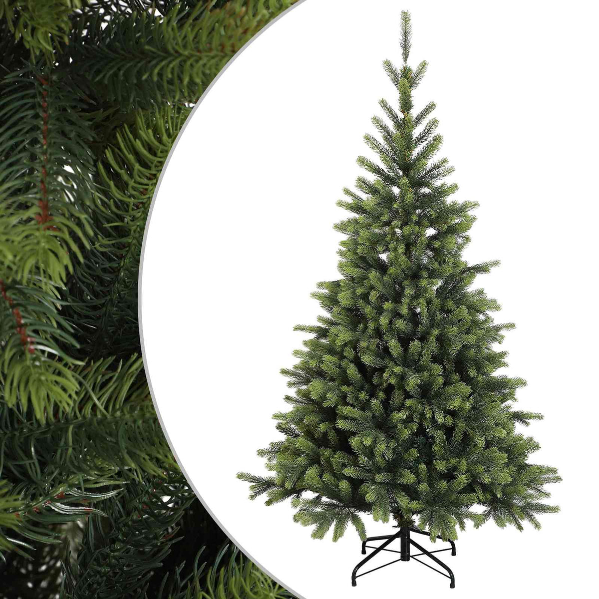 Umjetno božićno drvce s nogom 180 cm PVC i metal Zelena