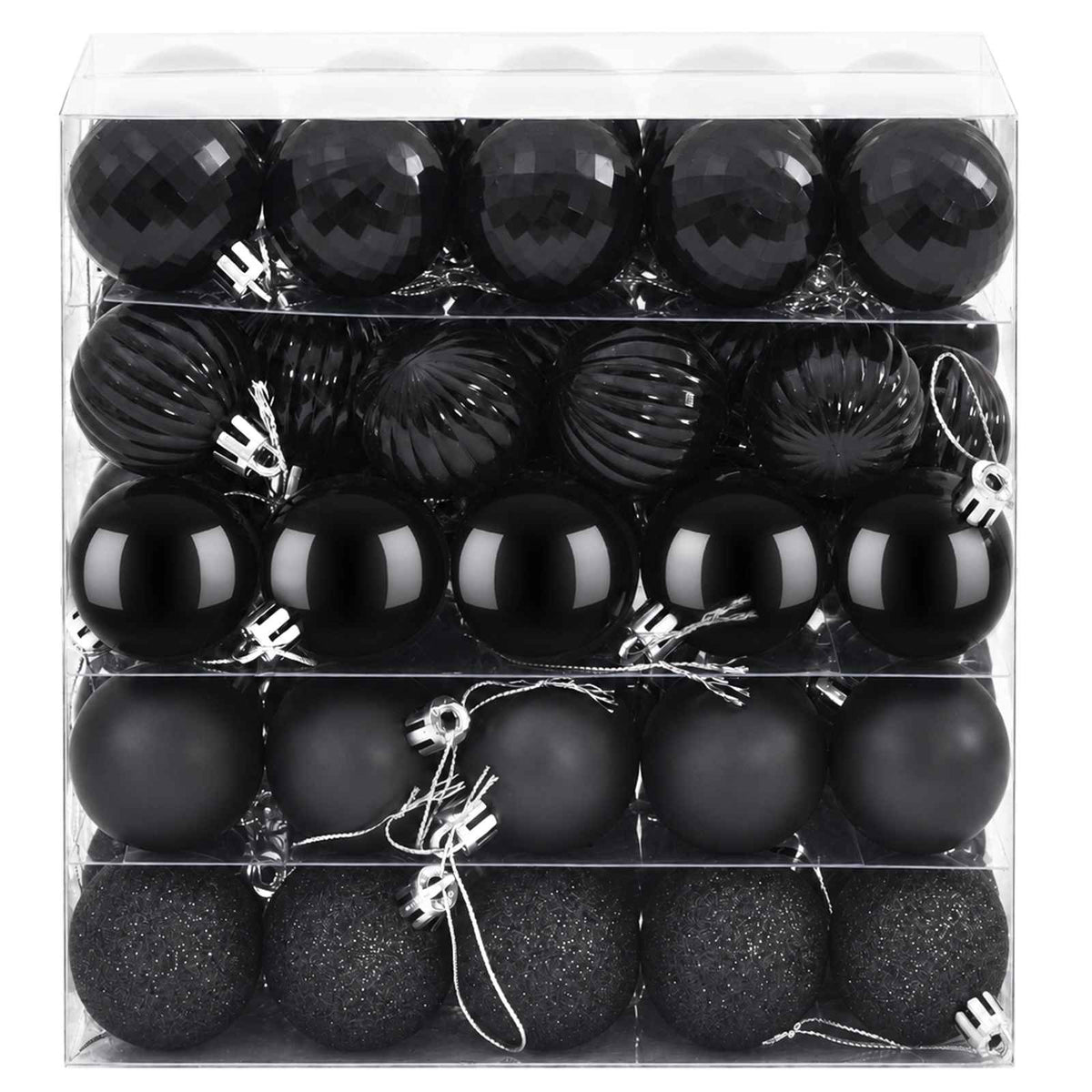 Set božićnih kuglica 100 kom. Crna 4 cm Polistiren