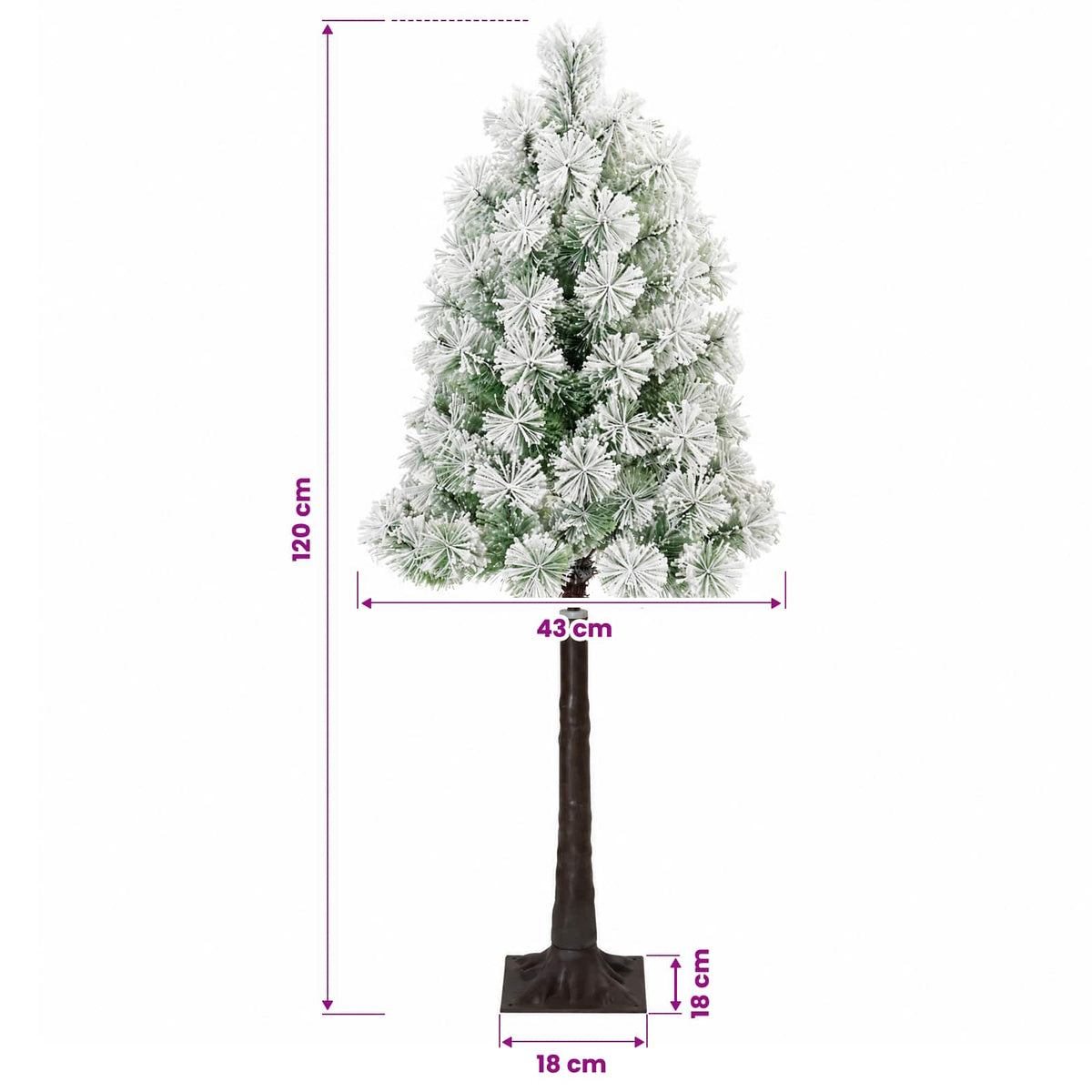 Umjetno božićno drvce s nogom 120 cm PVC i metal
