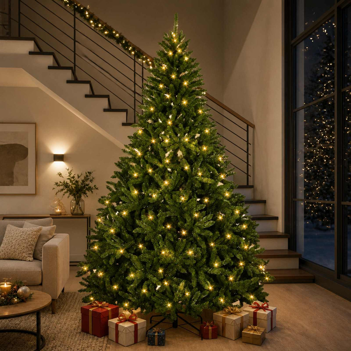Umjetno božićno drvce s nogom 270 cm 600 LED lampica