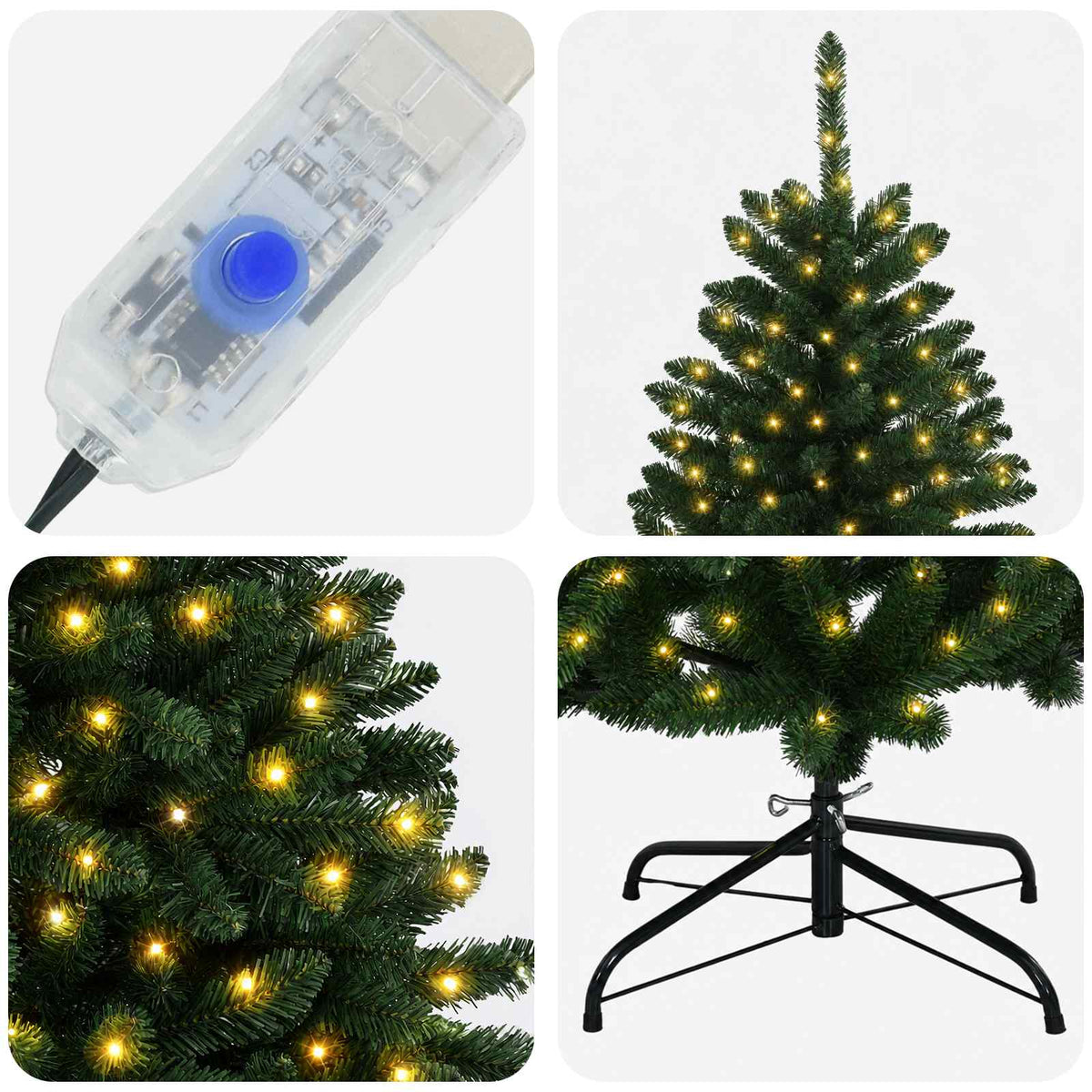 Umjetno božićno drvce s nogom 270 cm 600 LED lampica