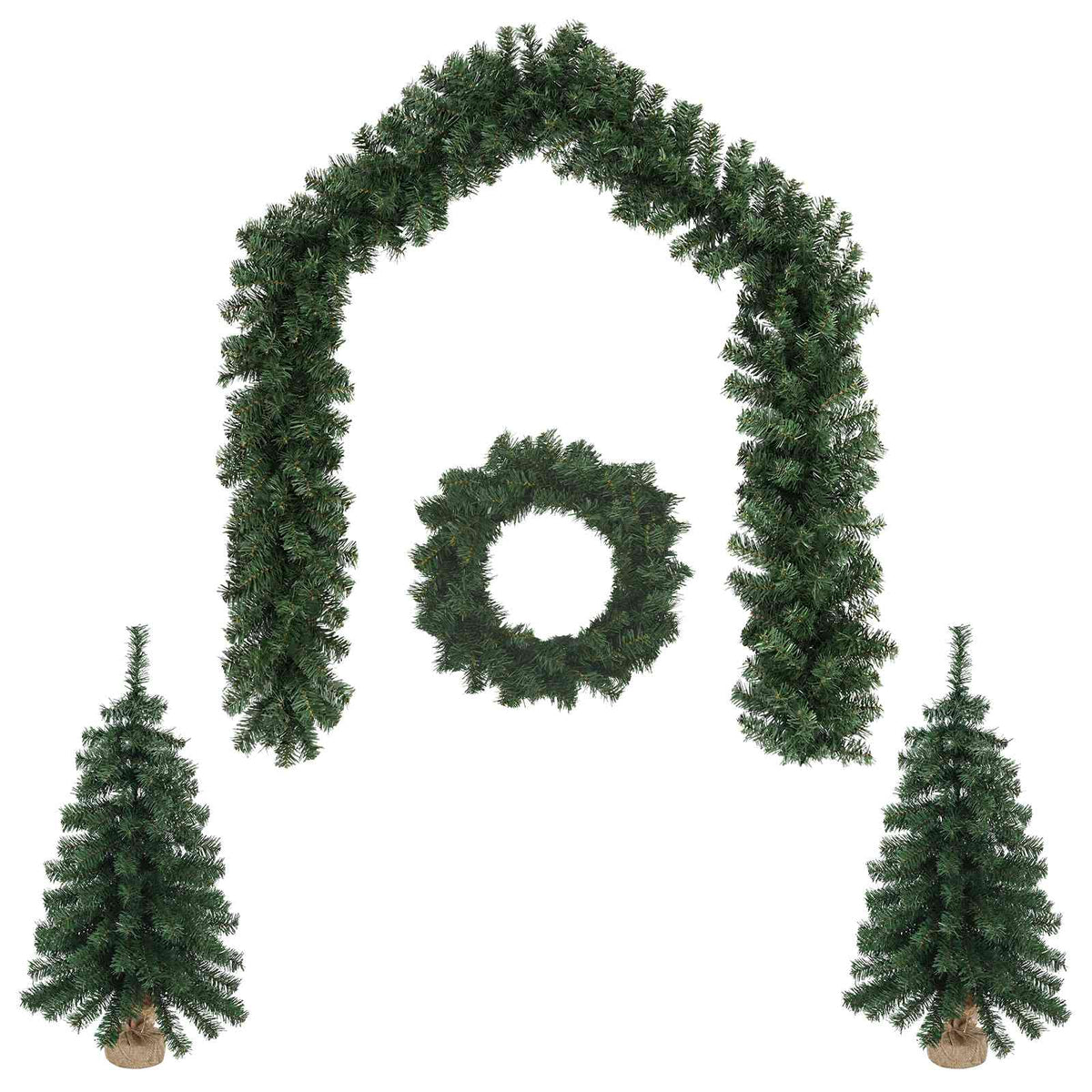 Set mini božićnih drvaca 60 cm PVC Zelena