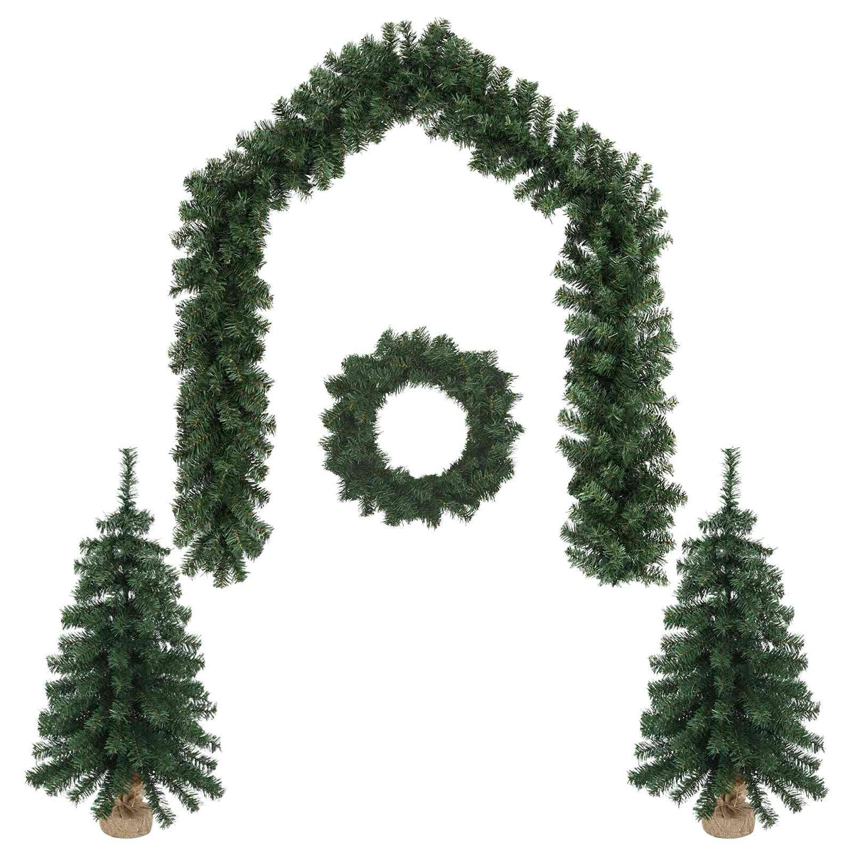 Set mini božićnih drvaca 90 cm PVC Zelena
