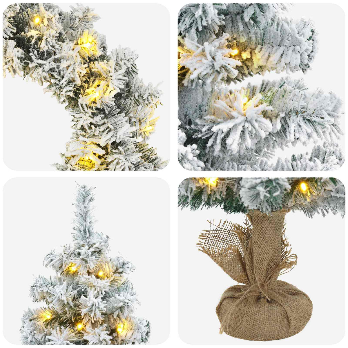 Set mini božićnih drvaca 90 cm 175 LED lampica Topla bijela PVC