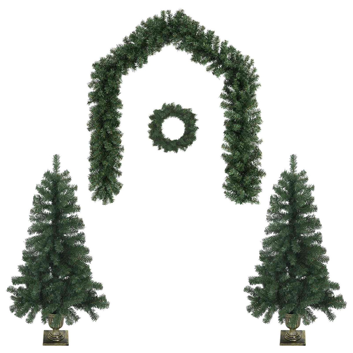 Set mini božićnih drvaca 120 cm PVC Zelena
