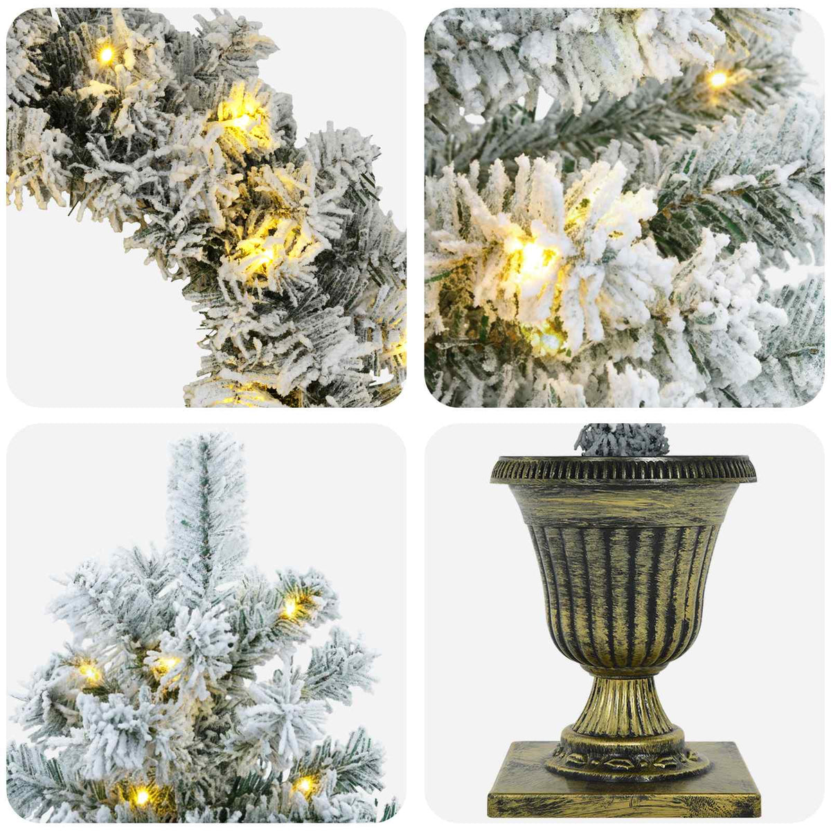 Set mini božićnih drvaca 120 cm 275 LED lampica Topla bijela
