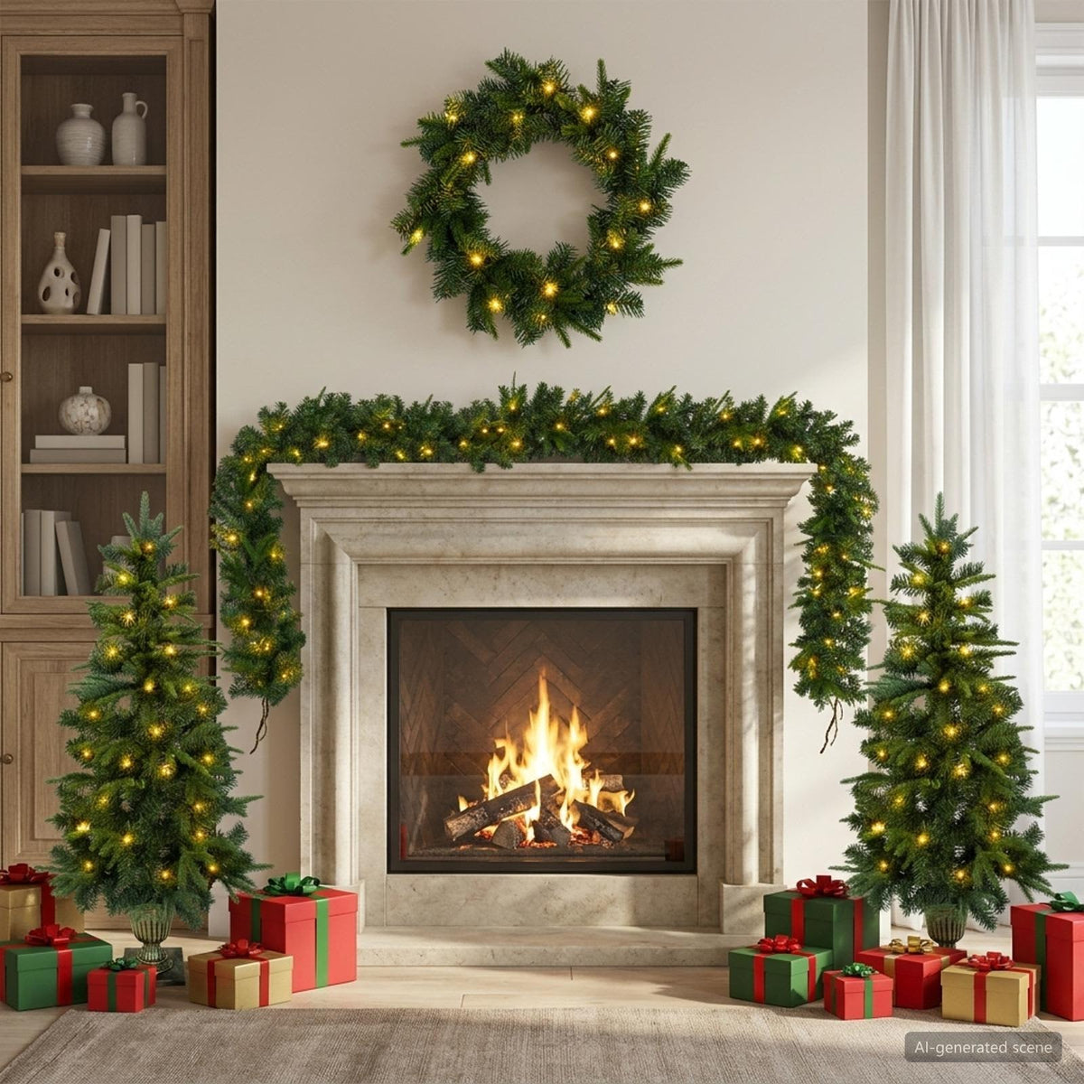 Set mini božićnih drvaca 120 cm 275 LED lampica Topla bijela