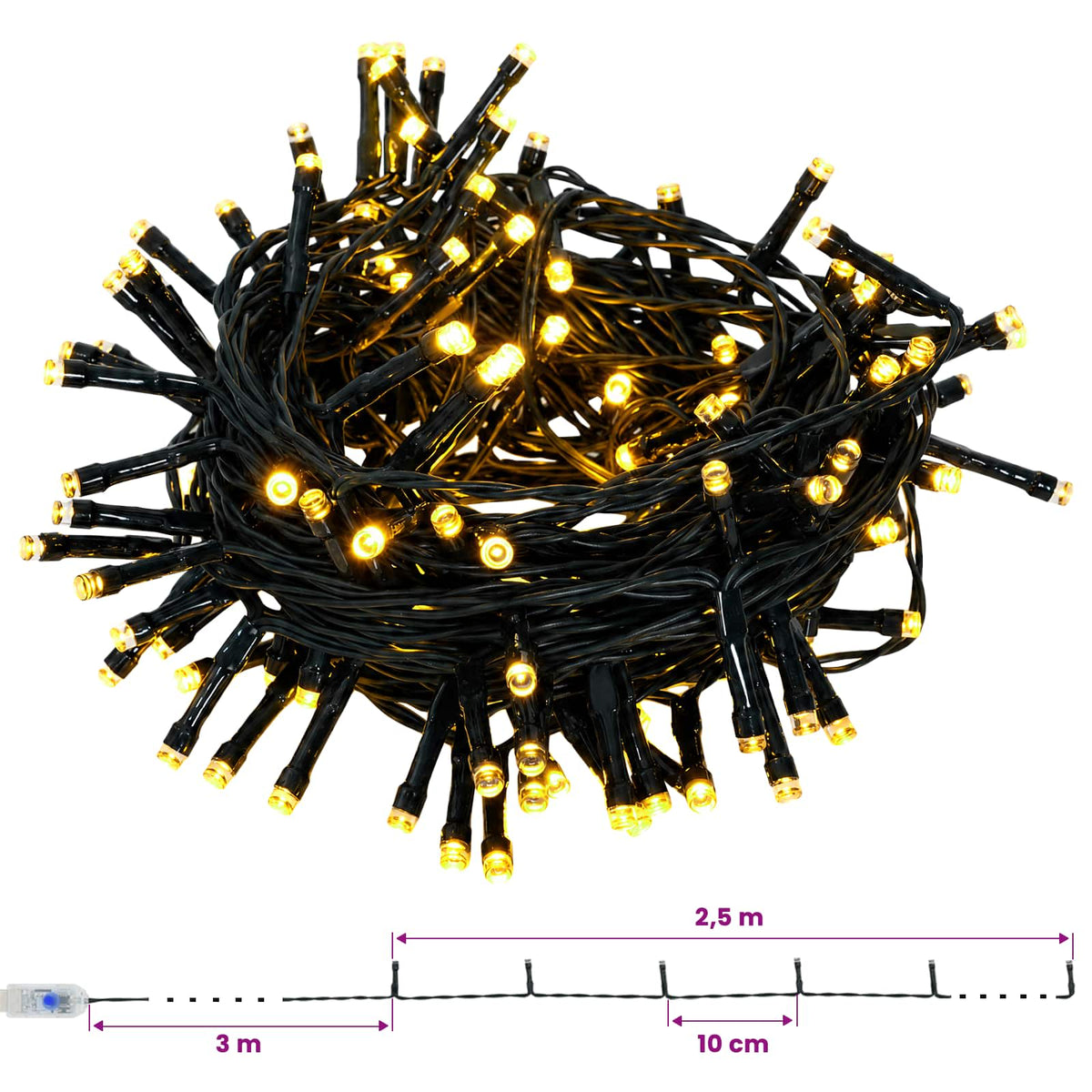 Mini božićno drvce 45 cm 25 LED lampica Topla bijela PVC i PE