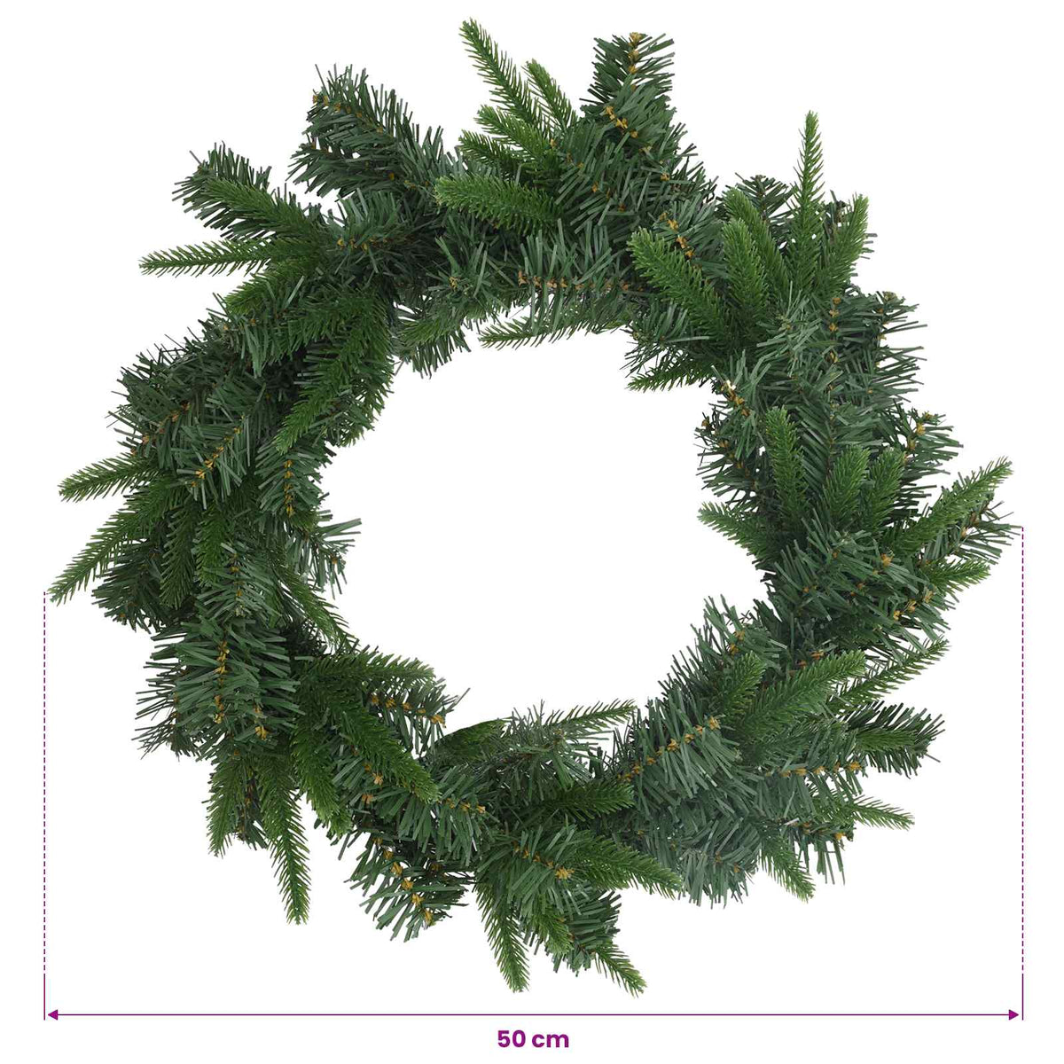 Božićni vijenac Zelena Ø 50 cm PVC i PE