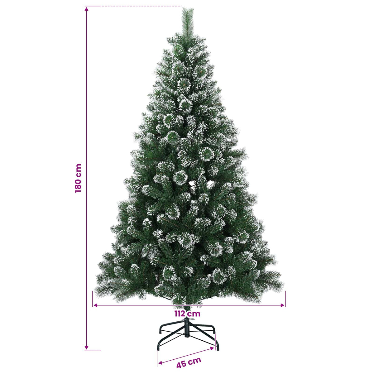 Umjetno božićno drvce 180 cm PVC i metal Zelena