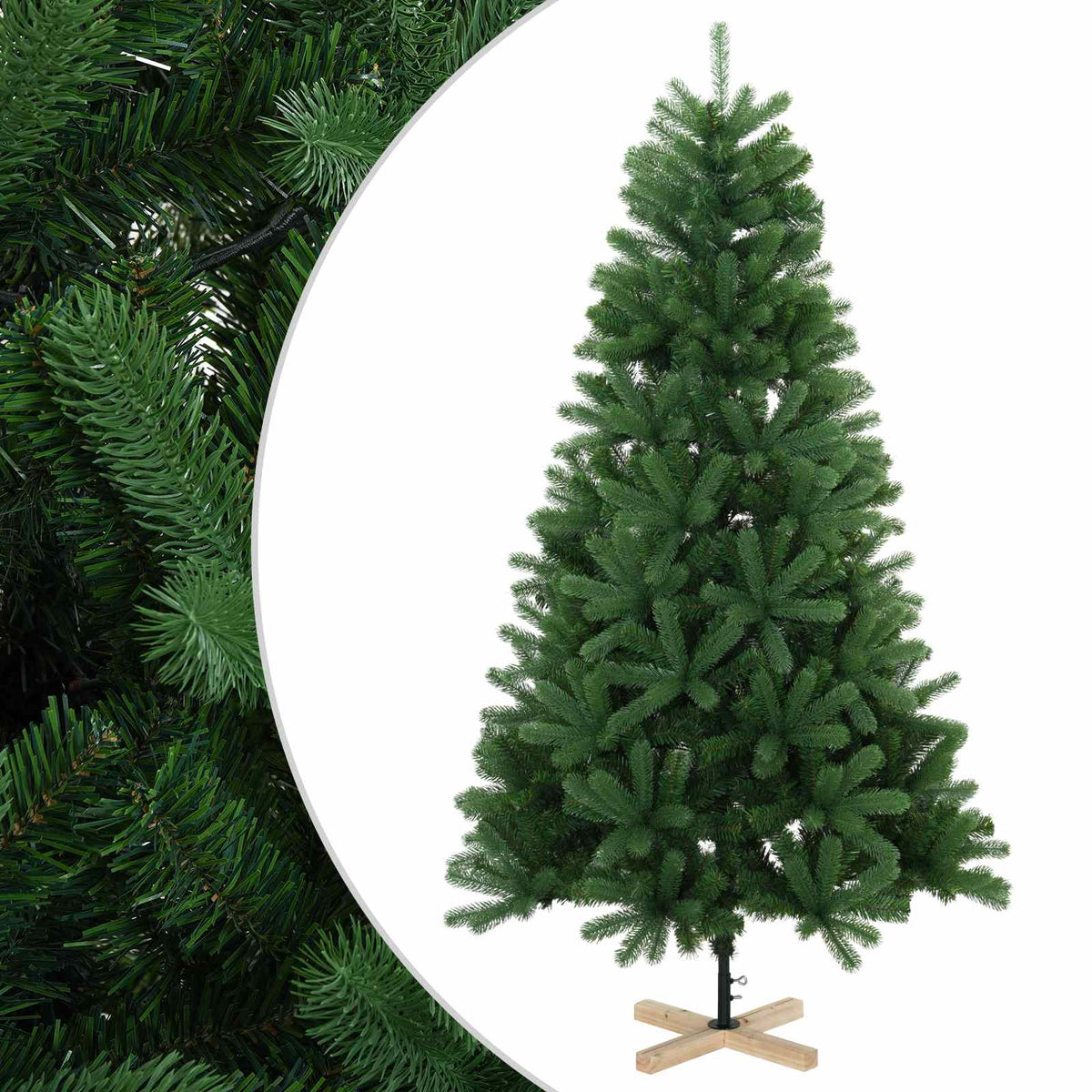 Umjetno božićno drvce 210 cm PVC i masivna borovina Zelena