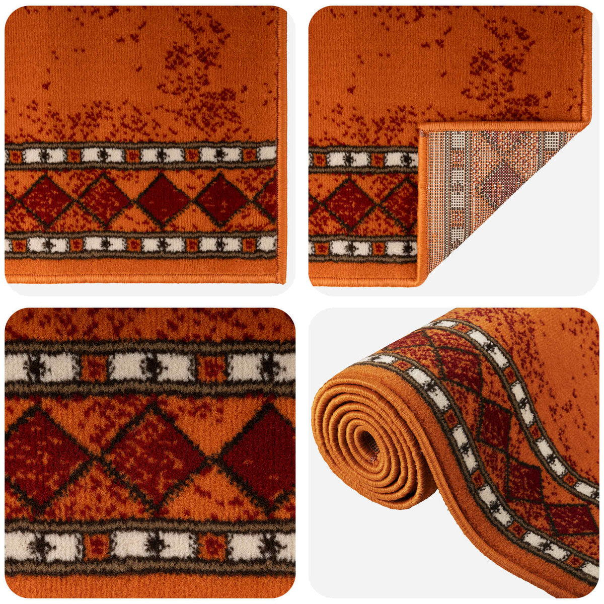 Trkački tepih FLORNES Tkani Narančasta 67 x 150 cm PP 7 mm