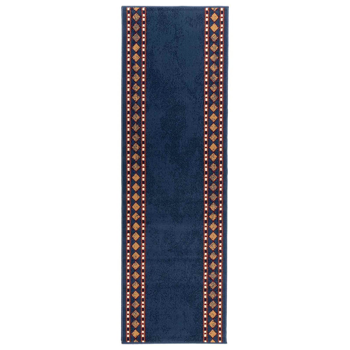 Trkački tepih FLORNES Tkani Plava Dijamanti 80 x 250 cm PP 7 mm