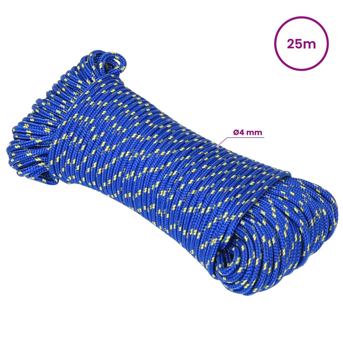 Višenamjensko pomoćno uže 4 mm 25 m Plava PP