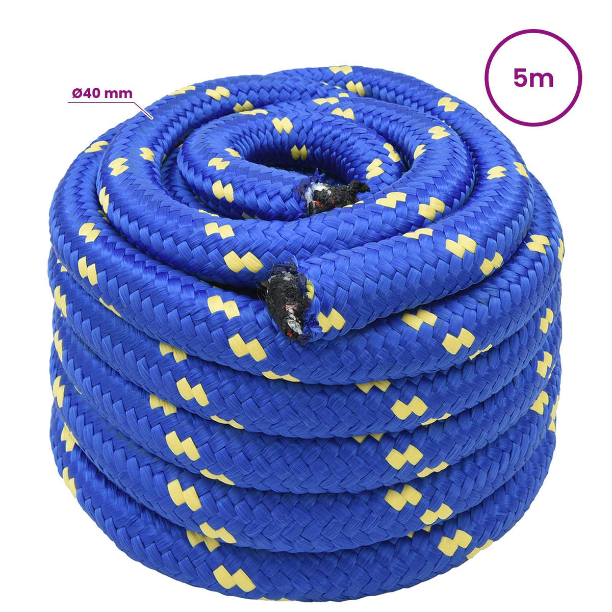 Višenamjensko pomoćno uže 40 mm 5 m Plava PP