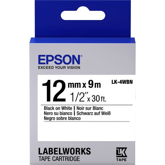 Epson Label Cartridge Standard Black/White 12mm (9m) traka za izradu naljepnica Crno na bijelom